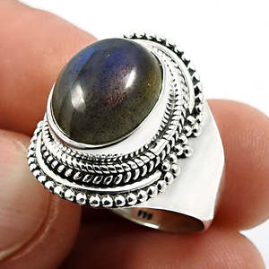 925 Sterling Silver <b>Spinner</b> <b>Ring</b> Labradorite Stone Silver Jewelry Handmade Oval Cut Gemstone Vintage <b>Ring</b> In Bohemian Style - Product Image 4