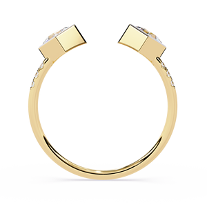 แหวนทองคำแท้ 14k ทรงคลาสสิคประดับเพชรทรงปรินเซสและทรงกลมด้านข้าง สำหรับผู้หญิง เหมาะสำหรับเป็นของขวัญ งานหมั้น วันครบรอบแต่งงาน - Product Image 3