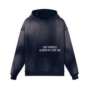 Sudadera con Capucha de Felpa Cepillada 100% Algodón Peinado con Efecto Deslavado por el Sol, Sudadera Cálida de Felpa Técnica 2026 para Streetwear - Product Image 1