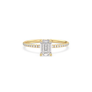 REYES Wholesale Price HPHT CVD Lab Grown Diamond Hidden Halo Solitaire <b>Ring</b> For Women 14K Solid Gold IGI Certified <b>Fine</b> Jewelry - Product Image 2