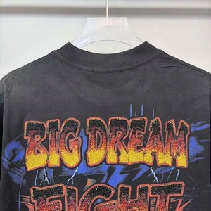 Wholesale Custom Heavyweight Acid Wash Oversized Graphic T Shirt Rhinestone Vintage Skeleton Racing Streetwear T Shirt - Product Image 4