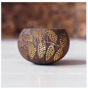 Refined <b>Coconut</b> <b>Shell</b> Candle Stand Sun Rays Handmade Eco Tealight Holder Elegant Natural Decorative Piece for Homes - Product Image 1