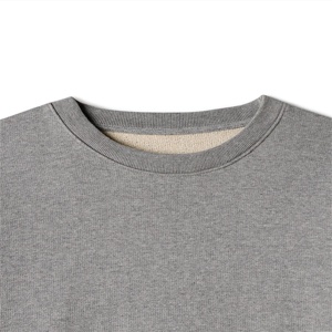 Sweat-shirt unisexe à col en V en molleton tricoté 100 % coton gris, coupe classique, style décontracté d'été, couleur unie, écologique - Product Image 4
