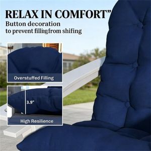 Set di due cuscini per sedie blu navy antiscivolo per esterni - Product Image 2