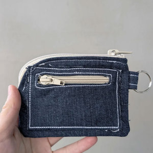 Mini portefeuille en jean tendance, porte-monnaie portable, petit étui à cartes, porte-monnaie compact, accessoire de poche pour femmes et hommes - Product Image 2