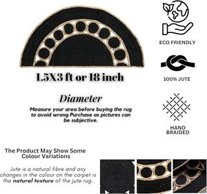 Alfombra de Yute y Algodón Hecha a Mano y Ecológica 2026, Acolchada y Lavable para Dormitorio y Sala de Estar - Product Image 5