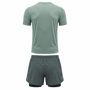 Ensemble de course : Short de sport, tenue de gym, ensemble de vêtements de sport, vêtements d'entraînement fitness, vêtements de sport actifs, séchage rapide, respirant, haute performance - Product Image 2