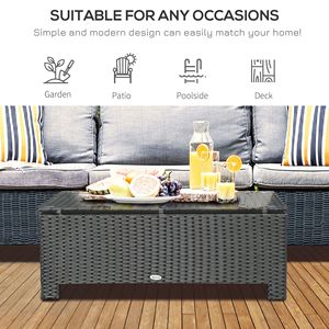 Tavolino da Caffè Grande in Rattan Nero Resistente alle Intemperie, Tavolo Laterale da Esterno Realizzato in Vimini Durevole - Product Image 4