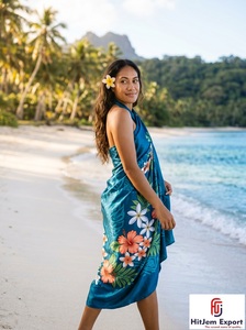 Pareo Hawaiano Polinesio de Satén Premium, Exótico, para Playa, Verano, Fabricante OEM ODM - Product Image 5