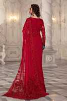 Sari indien et pakistanais au design attrayant pour femmes, pour mariage et occasions spéciales, en polyester.