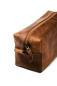 NWK INDUSTRY Vintage Solid Brown Leather Dopp Kit for <b>Case</b> with Zipper Closure Waterproof & Large Capacity for Travel - Product Image 4