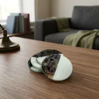 Ensemble de sous-verres en pierre naturelle faits à la main, sous-verres décoratifs ronds pour la maison, la salle à manger, la table basse et la cuisine
