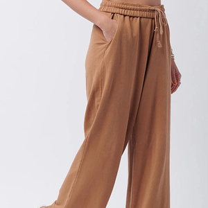 Pantalon de jogging décontracté en toile respirante et écologique, coupe large, pour femme, avec logo personnalisé, vente en gros, hiver, poids lourd - Product Image 1