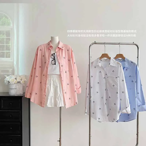 Blusa holgada con estampado tejido para mujer, jersey de manga larga con bolsillo y botones, estilo coreano informal y sencillo para uso diario - Product Image 3