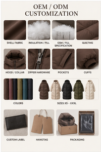 Abrigo Acolchado de Chocolate para Mujer, Estilo Cocoon, con Capucha, Chaqueta de Invierno Acolchada, Cálida y Aislante, Fabricante de Ropa Exterior - Product Image 4