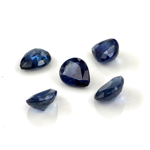 Saphirs bleus naturels non traités, taille poire 4x5mm, pierres précieuses de saphir bleu naturel facettées pour la création de bijoux - Product Image 4