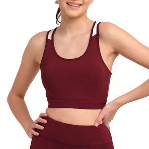 Sujetador Deportivo Ligero y Económico para Mujer, Spandex/Poliéster, Transpirable, de Secado Rápido, con Logotipo Frontal, Alta Sujeción, Diseño Simple - Product Image 1