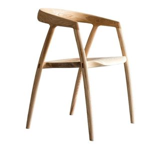 Chaise de salle à manger en bois massif de style nordique, chaise d'appoint scandinave, design durable avec dossier rond pour adultes - Product Image 2