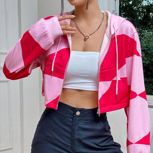 เสื้อฮู้ดดี้ผู้หญิง แขนยาว ซิปหน้า มีเชือกผูก ปักลาย 3 มิติ ผ้าสโตนวอชท์ ทอแบบพิเศษ ผ้าฝ้าย 100% คุณภาพสูง - Product Image 6