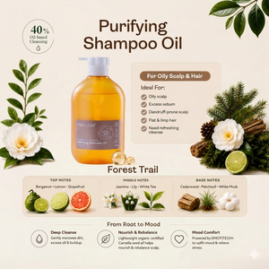 Champú Purificante Yukazan Oil 500ml, Control de Grasa, Camelia, Calidad Premium, Limpieza Profunda del Cuero Cabelludo, Aroma a Bosque - Product Image 2