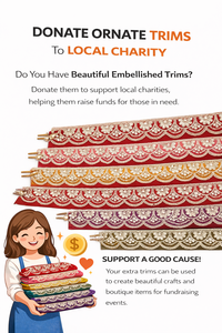 Cinta de encaje bordada de algodón 100% ecológica, multicolor brillante, con diseño festoneado floral vintage étnico para confección de vestidos - Product Image 6