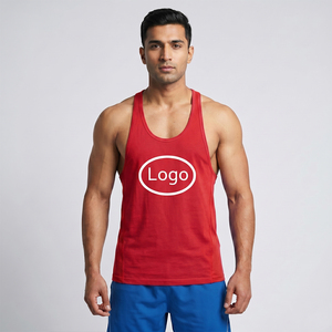Oem <b>Men's</b> Y Back Tank Top Custom Print 100% Polyester Knitted Custom Logo Stringer Gym Fitness <b>Singlet</b> Workout Muscle Breathable - Product Image 3