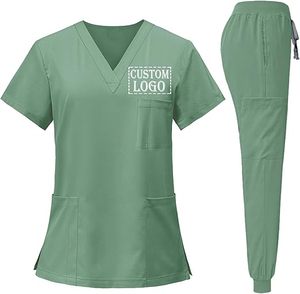 Nouvelle Arrivée 2026 – Ensemble de Blouses Médicales Personnalisables avec Logo pour Femmes, Col en V, Manches Courtes, Uniforme d'Infirmière, Pantalon Jogger Extensible 4 Directions, Tenue d'Hôpital - Product Image 4