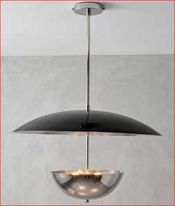 Lustre à disques en laiton chromé poli : Luminaire suspendu moderne à 4 lumières - Product Image 1
