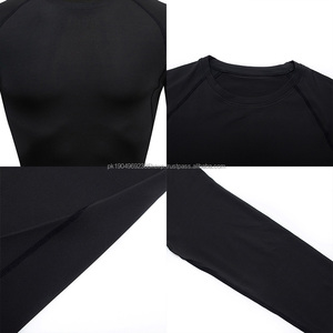 ชุดออกกำลังกาย 2 ชิ้น เสื้อแขนยาวและกางเกงขายาว ชุดกีฬาเพาะกาย ชุดออกกำลังกายสำหรับผู้ชาย ชุดฟิตเนส ชุดวิ่ง - Product Image 4