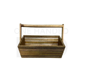 Mango Wood Rustic <b>Kitchen</b> Cutlery Organizer Stand Non-Folding Durable Portable <b>Rack</b> for Forks Knives Spoons 12x7x5 Inches Made - Product Image 3