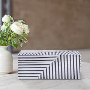 High quality Wooden Jewelry Box With Bone Inlay Orange Geometric Pattern <b>Decorative</b> Storage Case For <b>Dressing</b> <b>Table</b> - Product Image 4