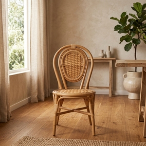 New Modern Minimalist Natural Rattan <b>Dining</b> <b>Chair</b> Bentwood Bistro Kitchen Room <b>Chairs</b> Luxury Seating Living Room Accent <b>Chair</b> - Product Image 4
