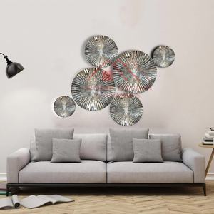 Sunburst – Sculpture décorative en métal, décor d'art mural pour salon et chambre à coucher/décor d'art mural abstrait en fer forgé 6 pièces - Product Image 3