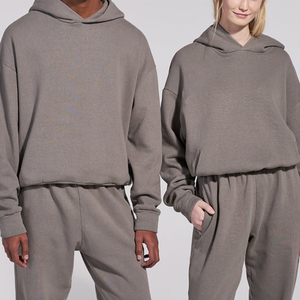 Conjunto Deportivo Gris con Capucha para Mujer, 100% Algodón, Corte Holgado, Largo, Informal, para Otoño, con Bolsillos Laterales - Product Image 2