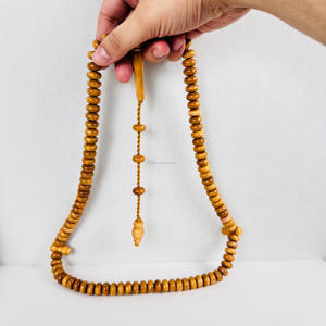 Rosario Misbah Original de 100 Cuentas, Pulido, de Alta Calidad, Personalizado, Católico, de Madera de Teca Amarilla Antigua, para Oración, Tasbeeh, Uso Religioso - Product Image 6
