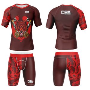 Traje de Compresión para Hombre con Diseño Elegante y Estampado por Sublimación, Tela Transpirable de Excelente Calidad, Conjunto de Rashguard de Manga Larga para MMA - Product Image 1