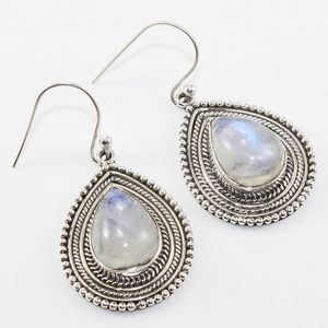 Wholesale Natural <b>Rainbow</b> Moonstone Earrings 925 Sterling Silver Handmade Teardrop <b>Rainbow</b> Moonstone Dangle Earrings - Product Image 1