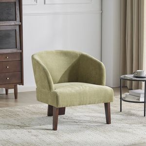 Sillón Moderno de Estilo Mid-Century para Sala de Estar, Dormitorio y Oficina, Respaldo Redondo, Patas de Madera, Sillón Suave - Product Image 2