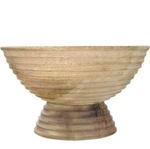 Cuenco de Madera Artesanal con Pedestal, Soporte Rústico para Frutas, Cuenco Decorativo Elevado para Servir, Centro de Mesa para Cocina, ¡Gran Oferta! - Product Image 1