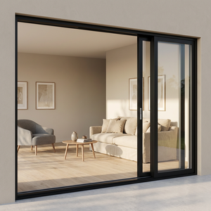 Aluminum Glass Entrance Sliding Door Frosted Glass Vertical Hinged Thermal Insulation Modern Design for Interior Home Villa Use - Product Image 1