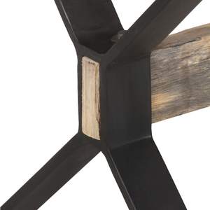 โต๊ะรับประทานอาหารไม้มะม่วงแบบหยาบพร้อมโครงเหล็กเคลือบสีฝุ่น ผิวไม้ธรรมชาติ - Product Image 6