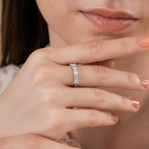 Wholesale Moissanite <b>Eternity</b> <b>Rings</b> Bulk Supplier Factory Direct 925 <b>Silver</b> Gold D VVS Lab Grown OEM Claw Setting Wedding - Product Image 4
