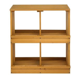 Nidi per Galline e Anatre, Casetta in Legno per Deposizione Uova con 4 Scomparti, Gabbia per Animali Gialla - Product Image 2