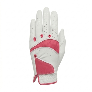 Gants de golf blancs et roses pour femmes, en cuir véritable, antidérapants, respirants, évacuant l'humidité, à enfiler, pour le sport - Product Image 4