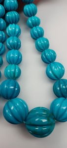 Perles en turquoise naturelle de l'Arizona Sleeping Beauty, sculptées en forme de melon, de 6 mm à 11 mm, pierres précieuses bleues pour accessoires, vente en gros - Product Image 2