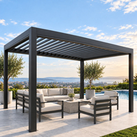 Pergola bioclimatique motorisée en aluminium sur mesure, résistante au vent, avec toit à lamelles, pour jardin, patio, terrasse