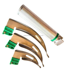 Set de Laringoscopio de Fibra Óptica Macintosh ENT con 4 Hojas Curvas Desechables de Acero Inoxidable, Eléctrico, con Certificación CE e ISO - Product Image 2