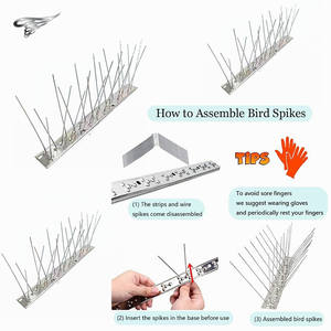15フィートのアンチバードスパイクステンレス鋼の鳥の抑止スパイク鳩の小鳥のための14のストリップ - Product Image 6