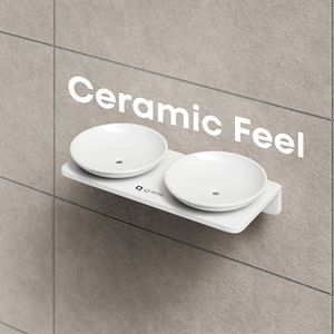 Porte-savon double grand format carré avec support mural, double couche, en verre et métal, robuste, pour salle de bain - Product Image 3