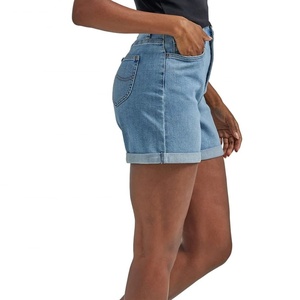Fashionable Women Knee Length Denim Washed Distressed Jeans Shorts High Waist Summer Women Denim Shorts - Product Image 5